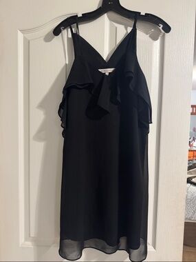 BCBGeneration Black Ruffle Slip Mini Dress